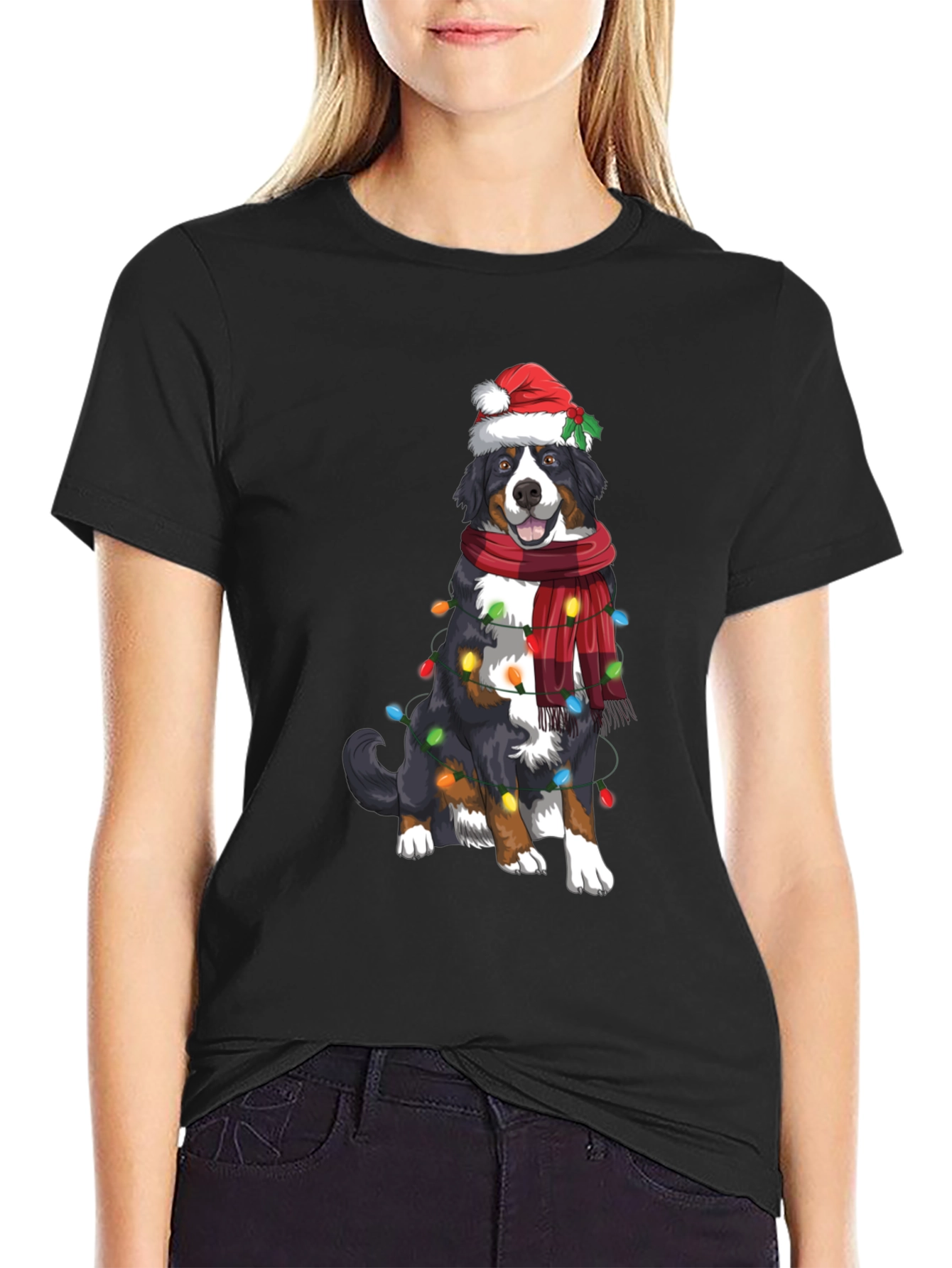Festive Bernese Mountain Dog Christmas T-Shirt