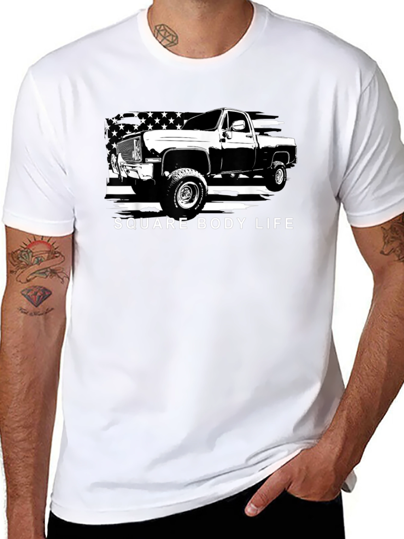 Square Body Life Truck Graphic T-Shirt