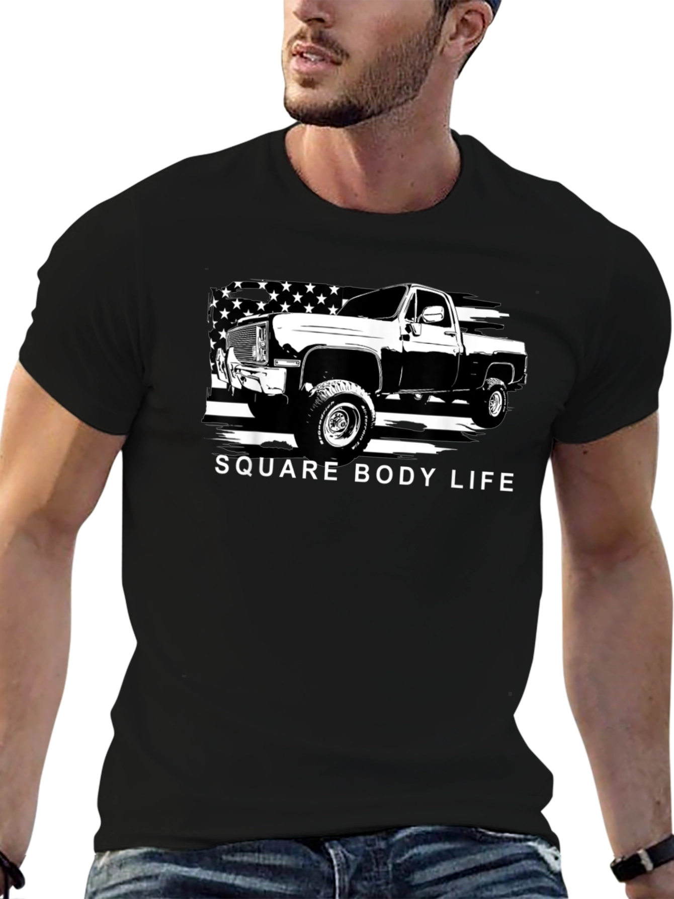 Square Body Life Truck Graphic T-Shirt