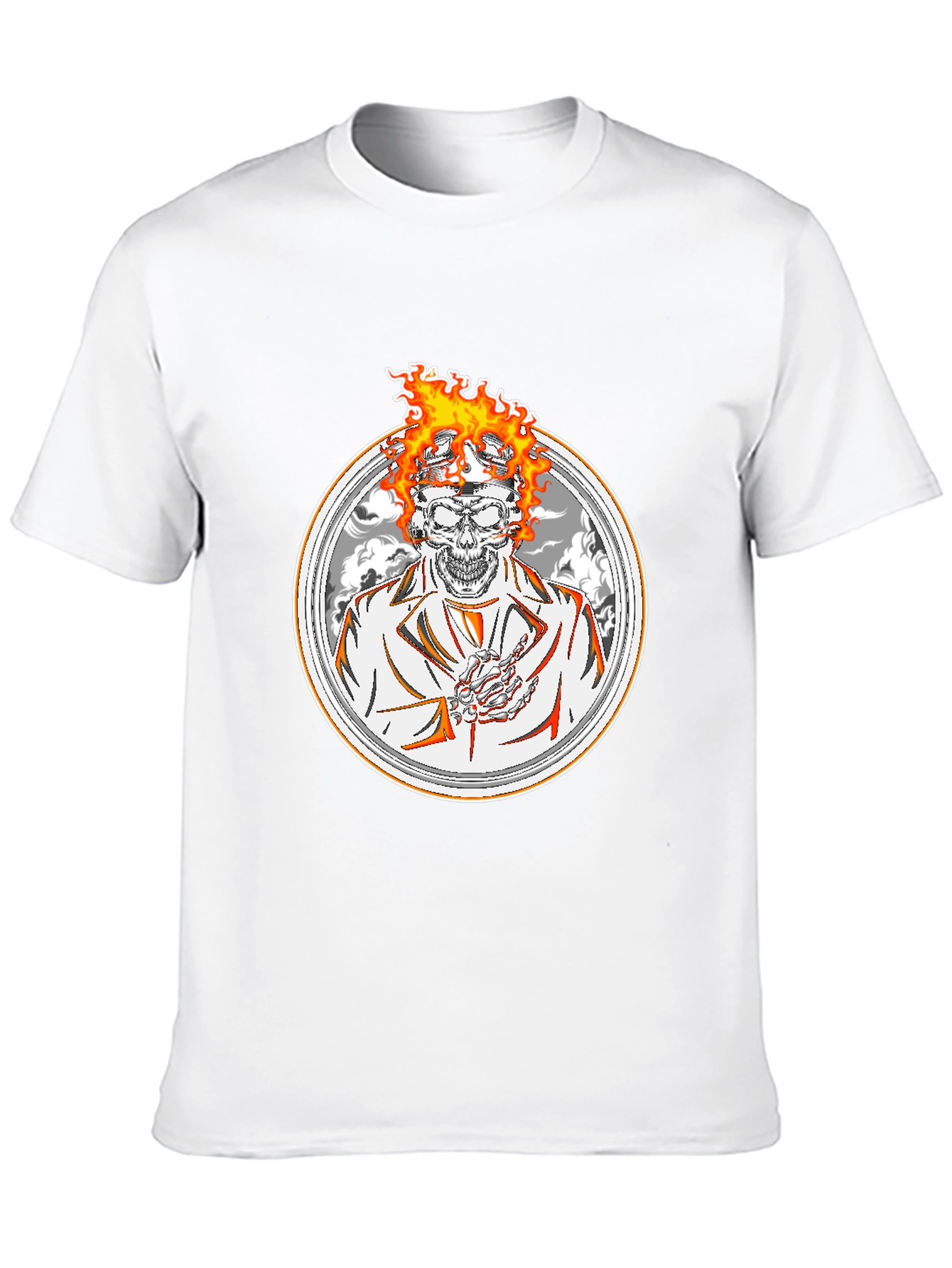 Skull Rider T-Shirt - Flaming Head Design