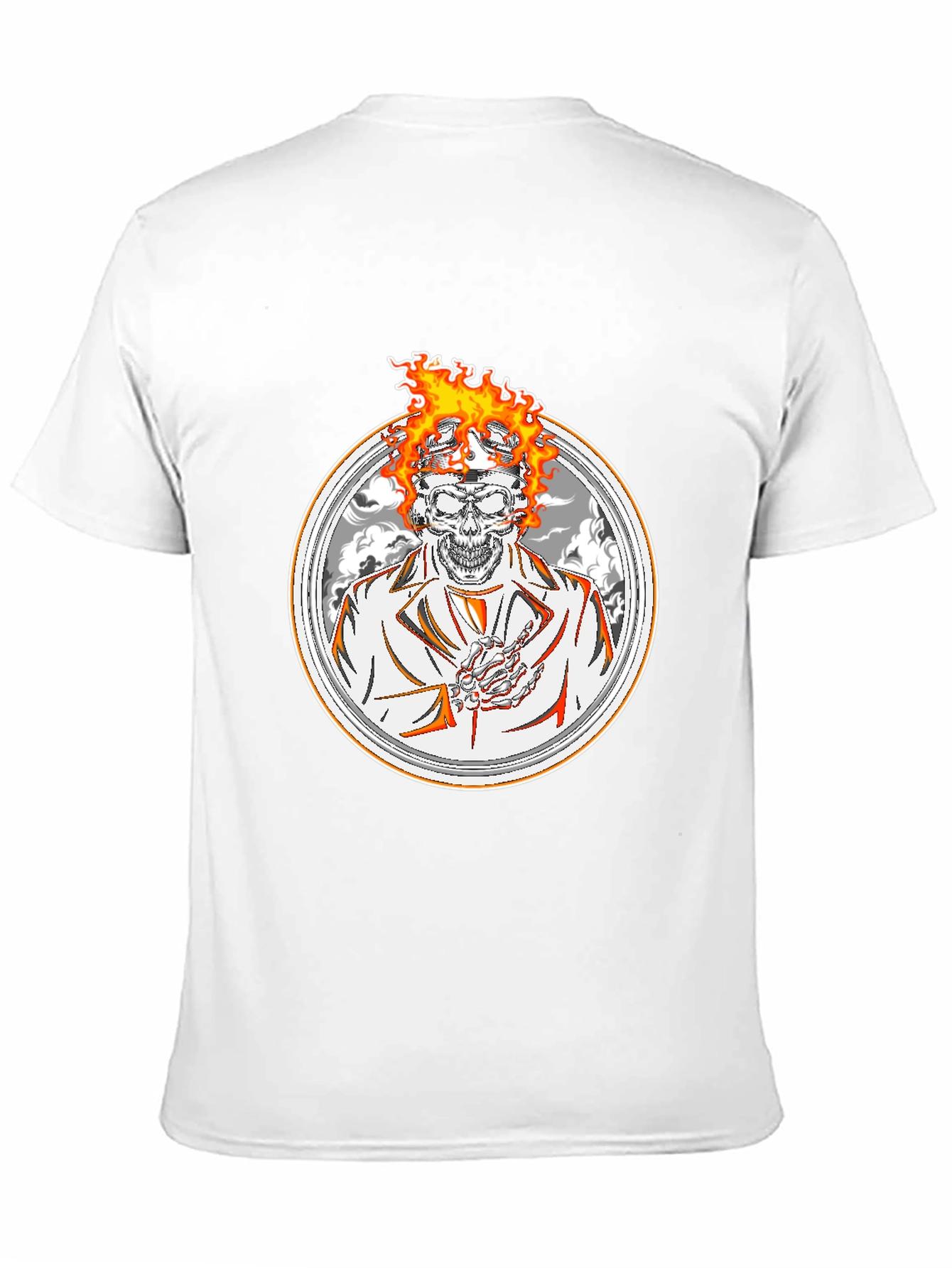 Skull Rider T-Shirt - Flaming Head Design