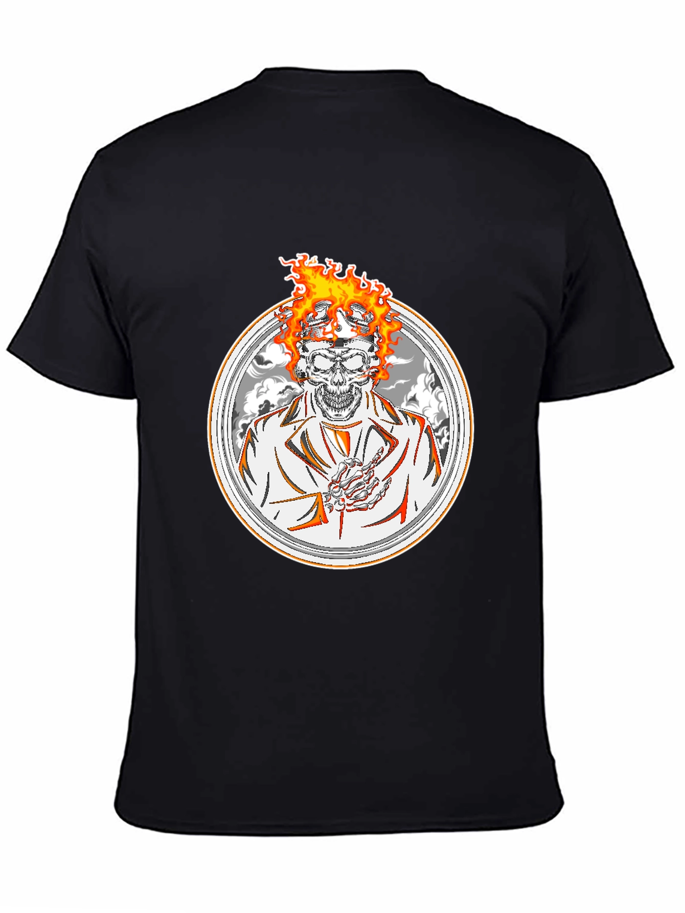 Skull Rider T-Shirt - Flaming Head Design