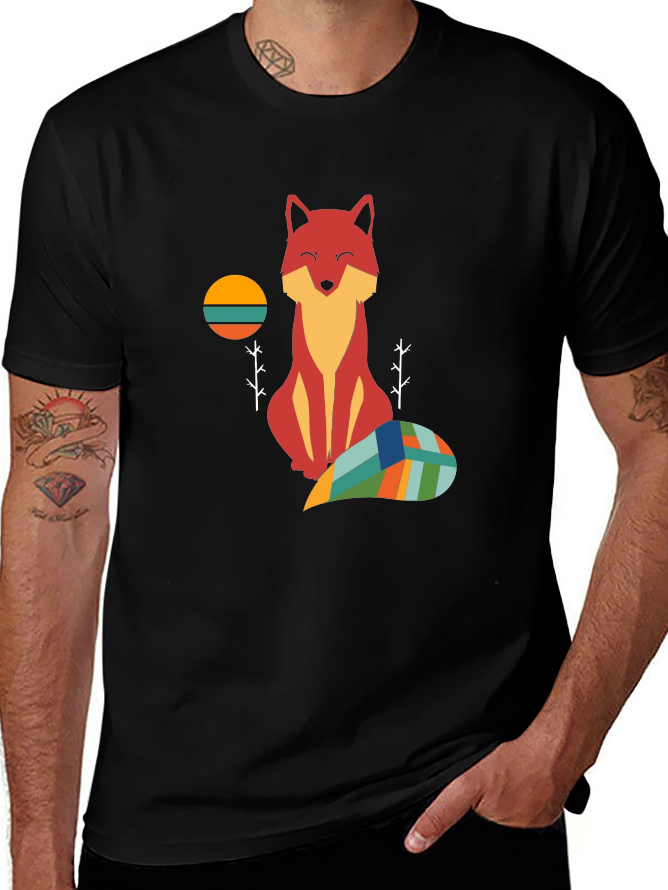 Geometric Fox Graphic T-Shirt