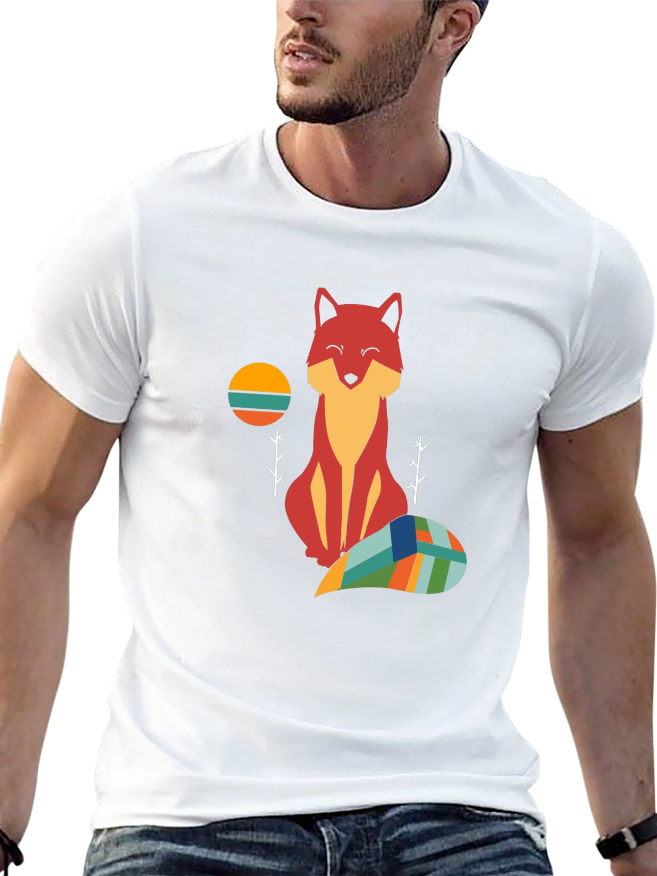 Geometric Fox Graphic T-Shirt