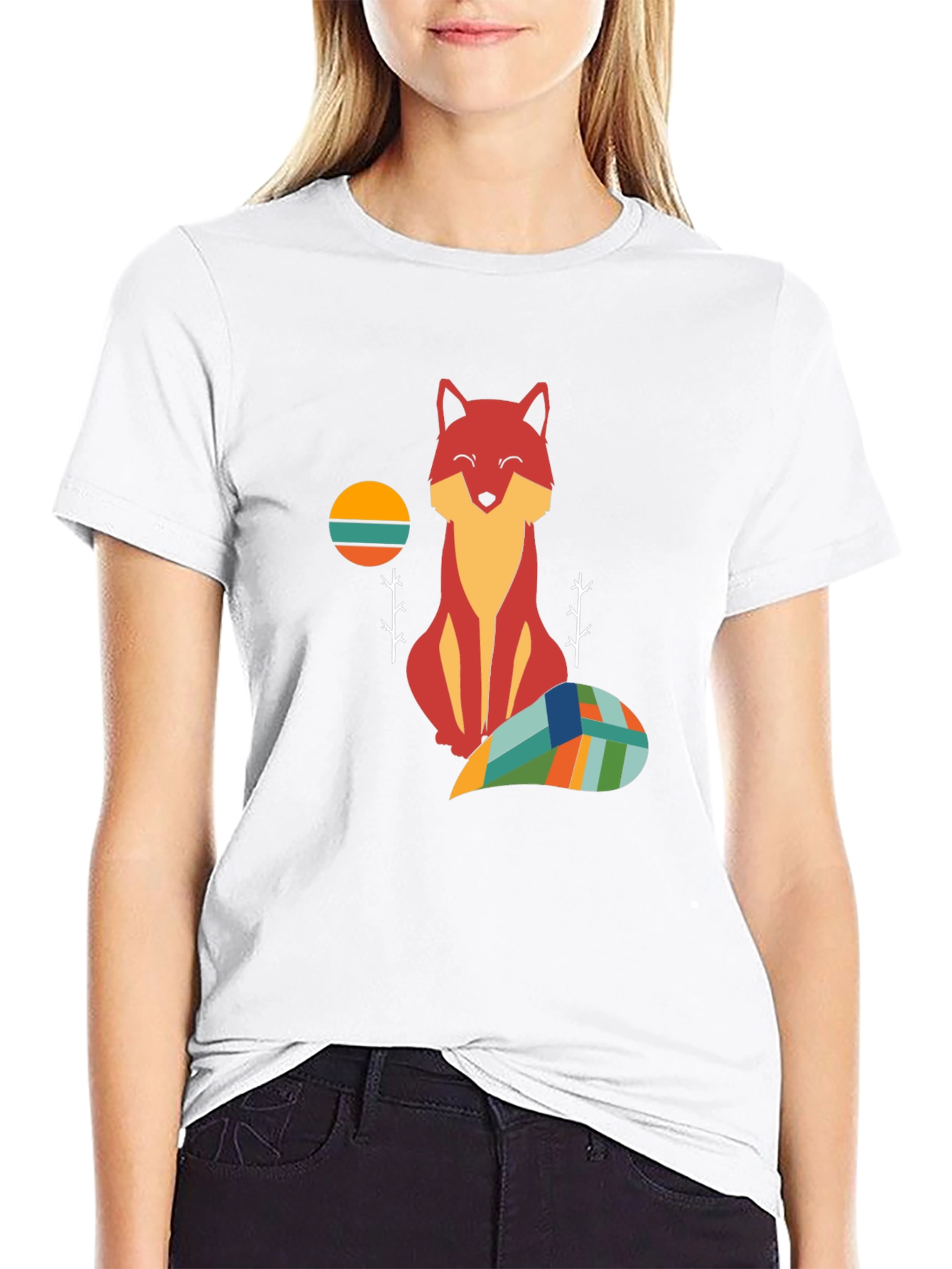 Geometric Fox Graphic T-Shirt