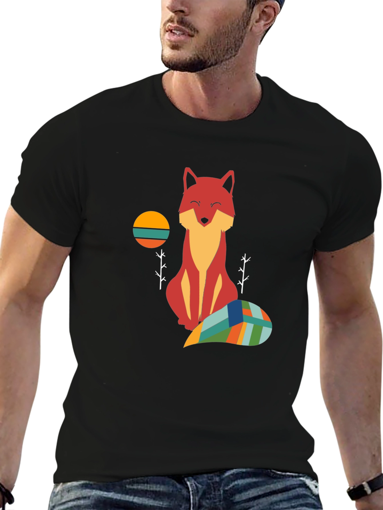 Geometric Fox Graphic T-Shirt