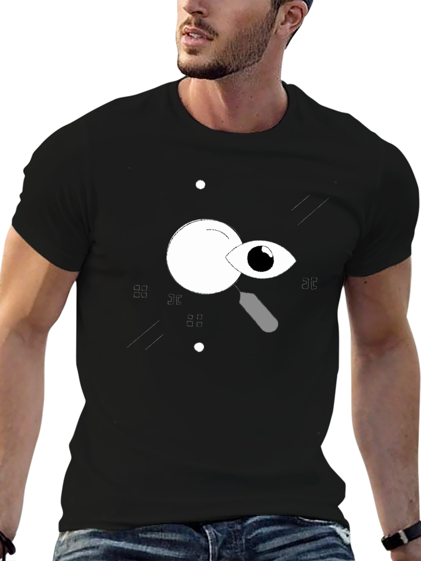 Eye See You Graphic Tee - Black Cotton T-Shirt