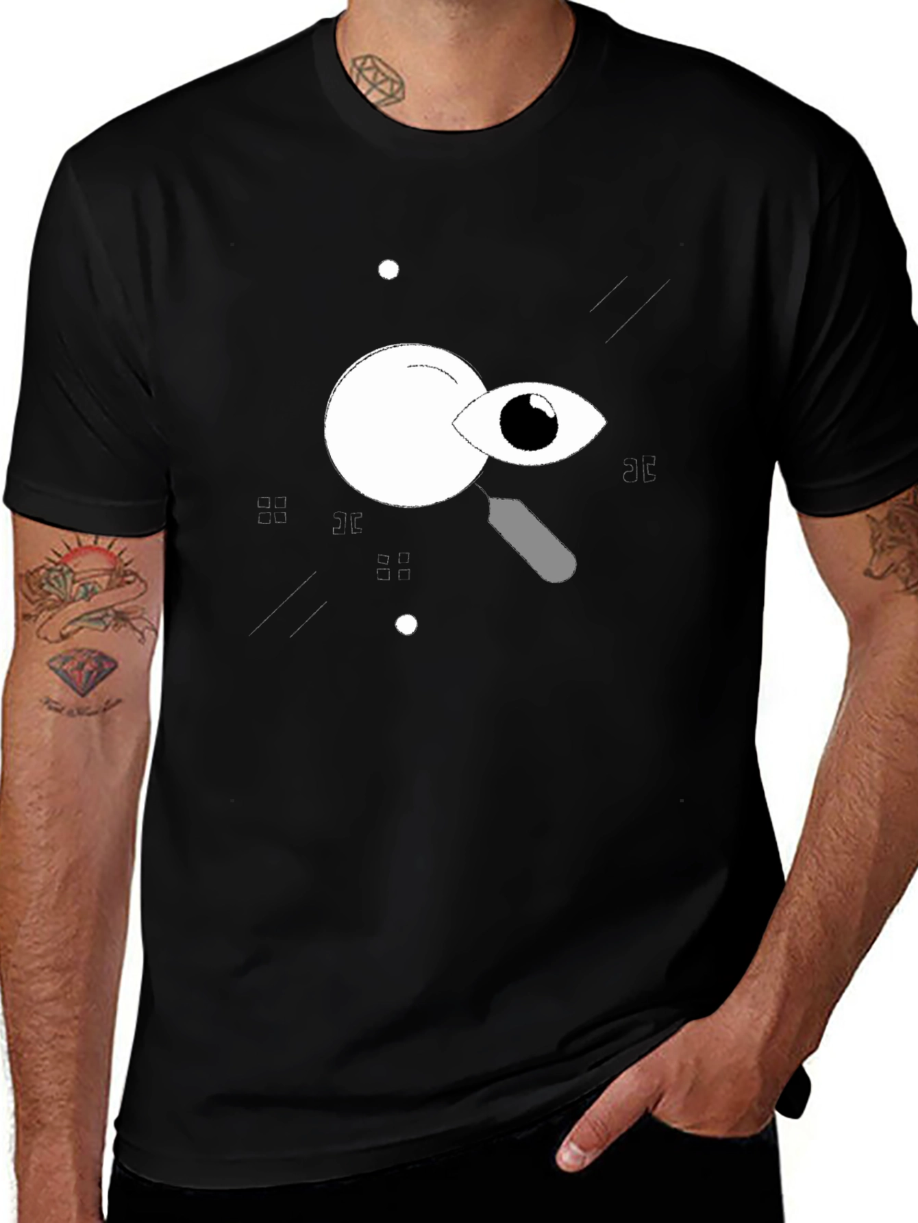 Eye See You Graphic Tee - Black Cotton T-Shirt
