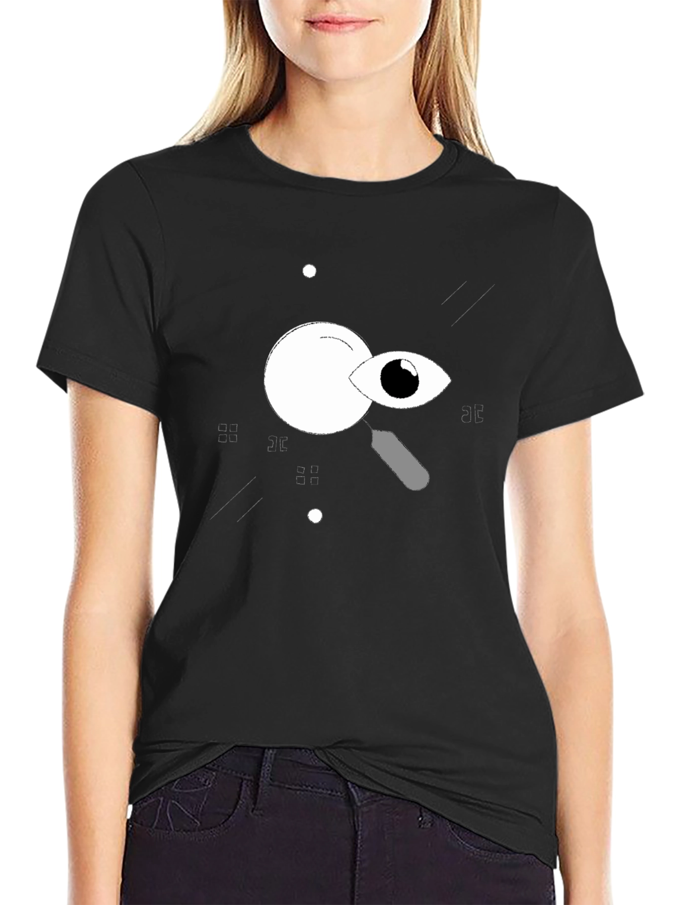 Eye See You Graphic Tee - Black Cotton T-Shirt