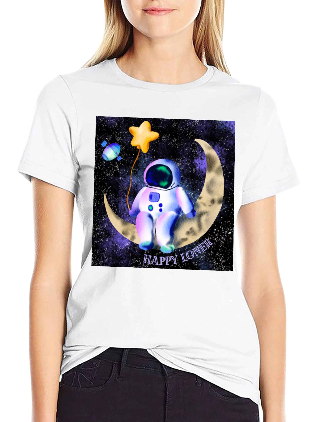 Happy Loner Astronaut Graphic T-Shirt