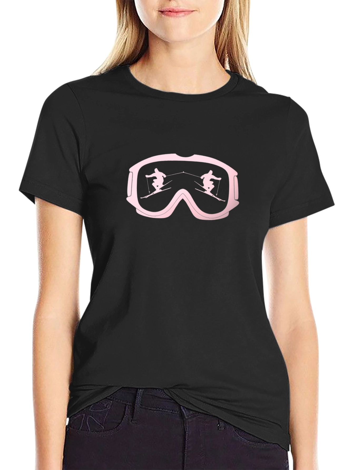 Ski Goggles T-Shirt - Black Skiing Tee