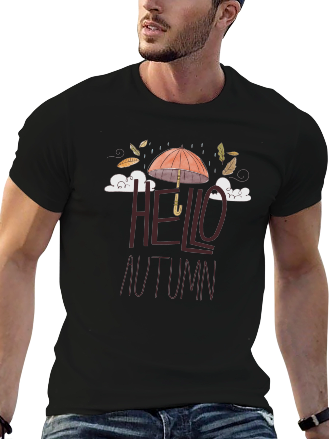 Hello Autumn Graphic Tee - Stylish Fall Season Shirt