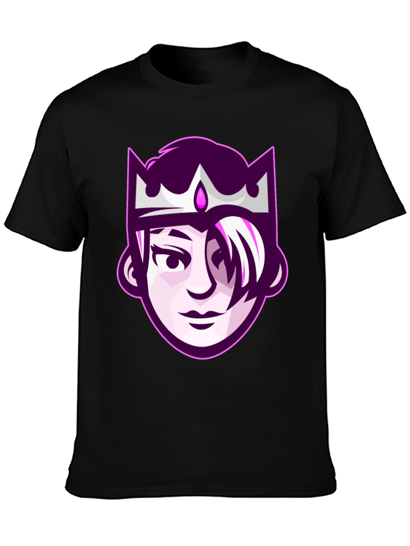 Queen Cartoon Graphic Tee - Black Unisex T-Shirt