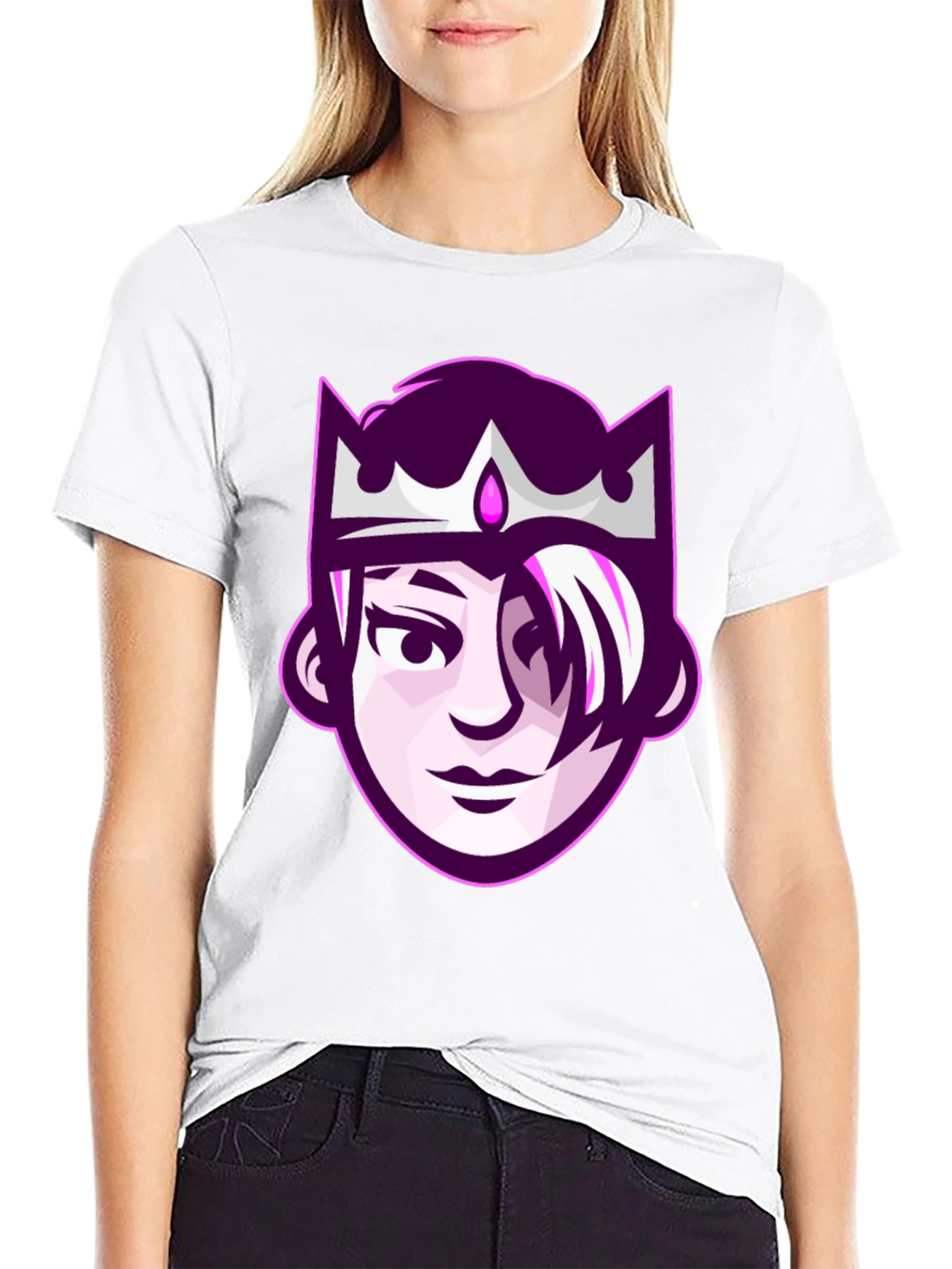 Queen Cartoon Graphic Tee - Black Unisex T-Shirt