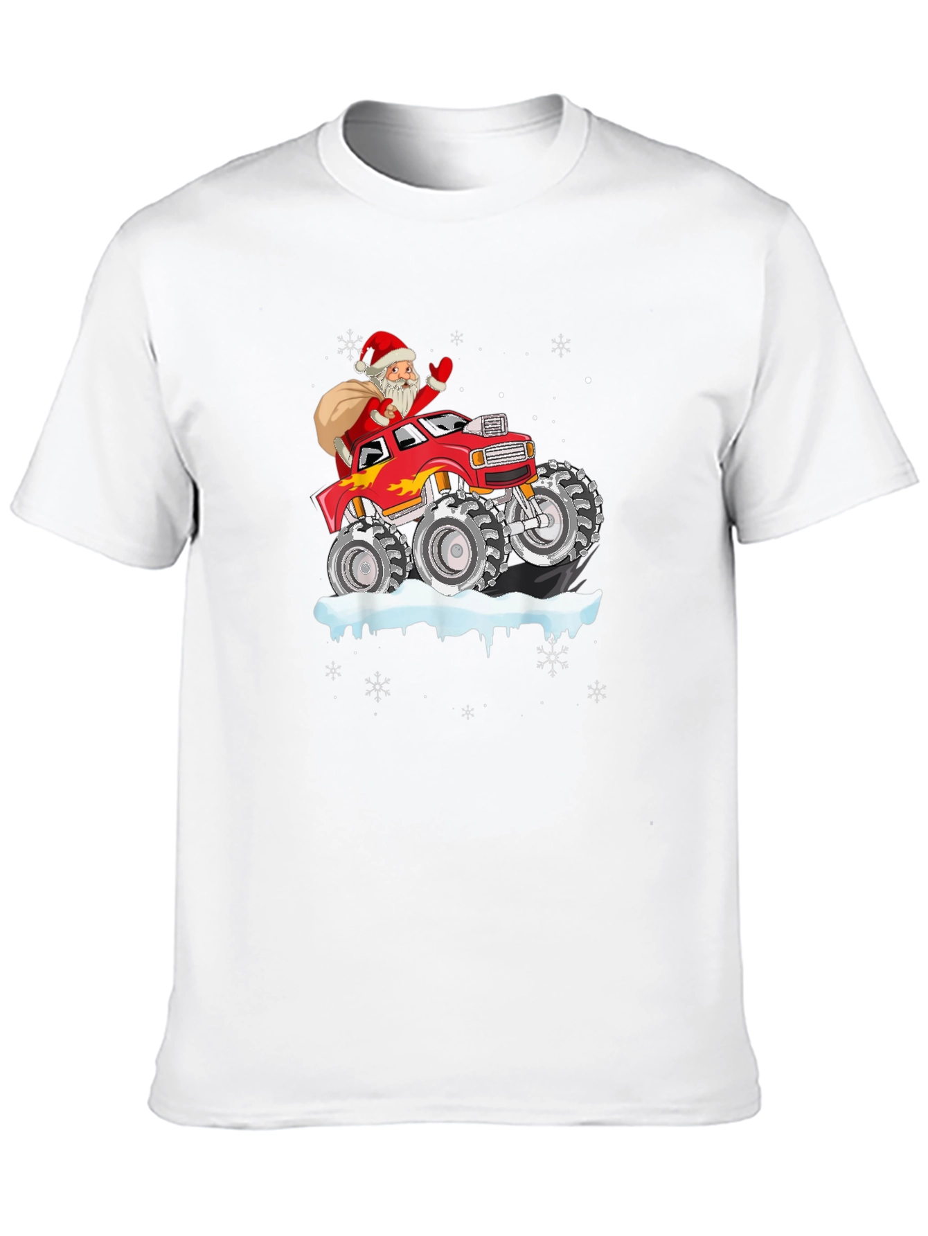 Santa Monster Truck Christmas T-Shirt