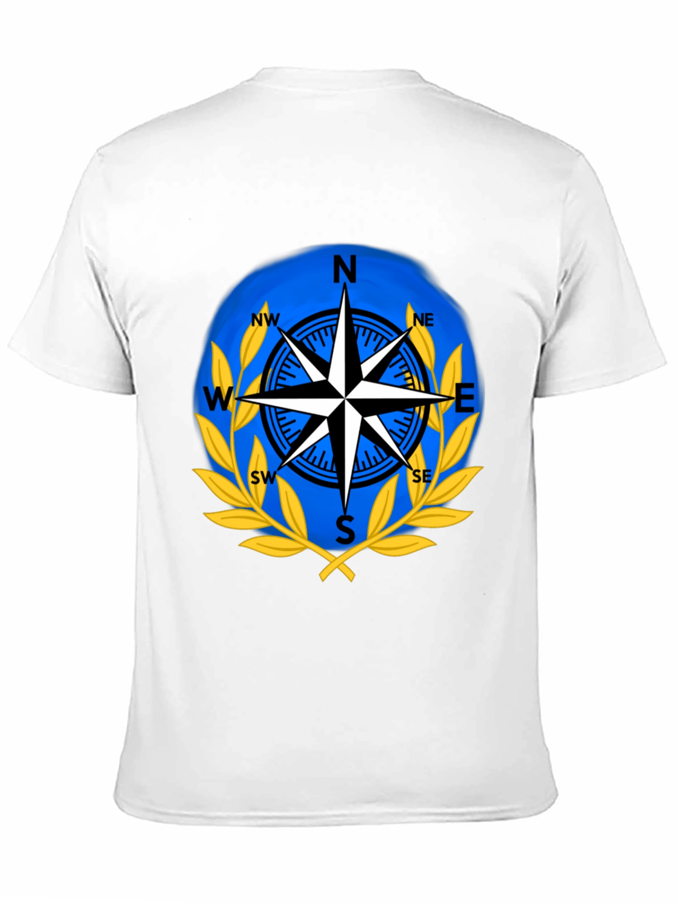 Compass Rose Graphic T-Shirt - Black Cotton Blend