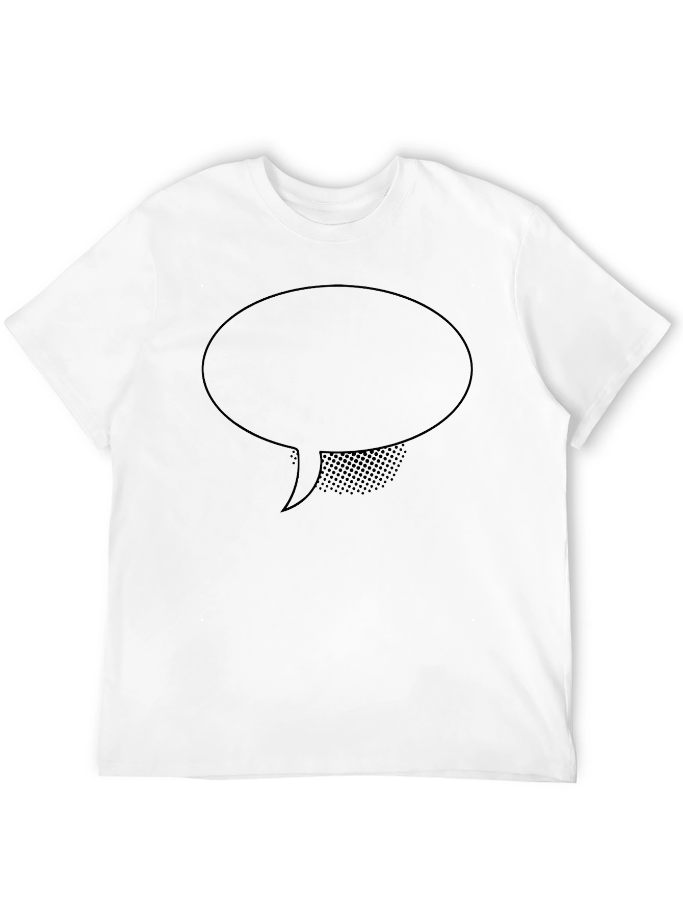 Statement T-Shirt - Black with Speech Bubble Design