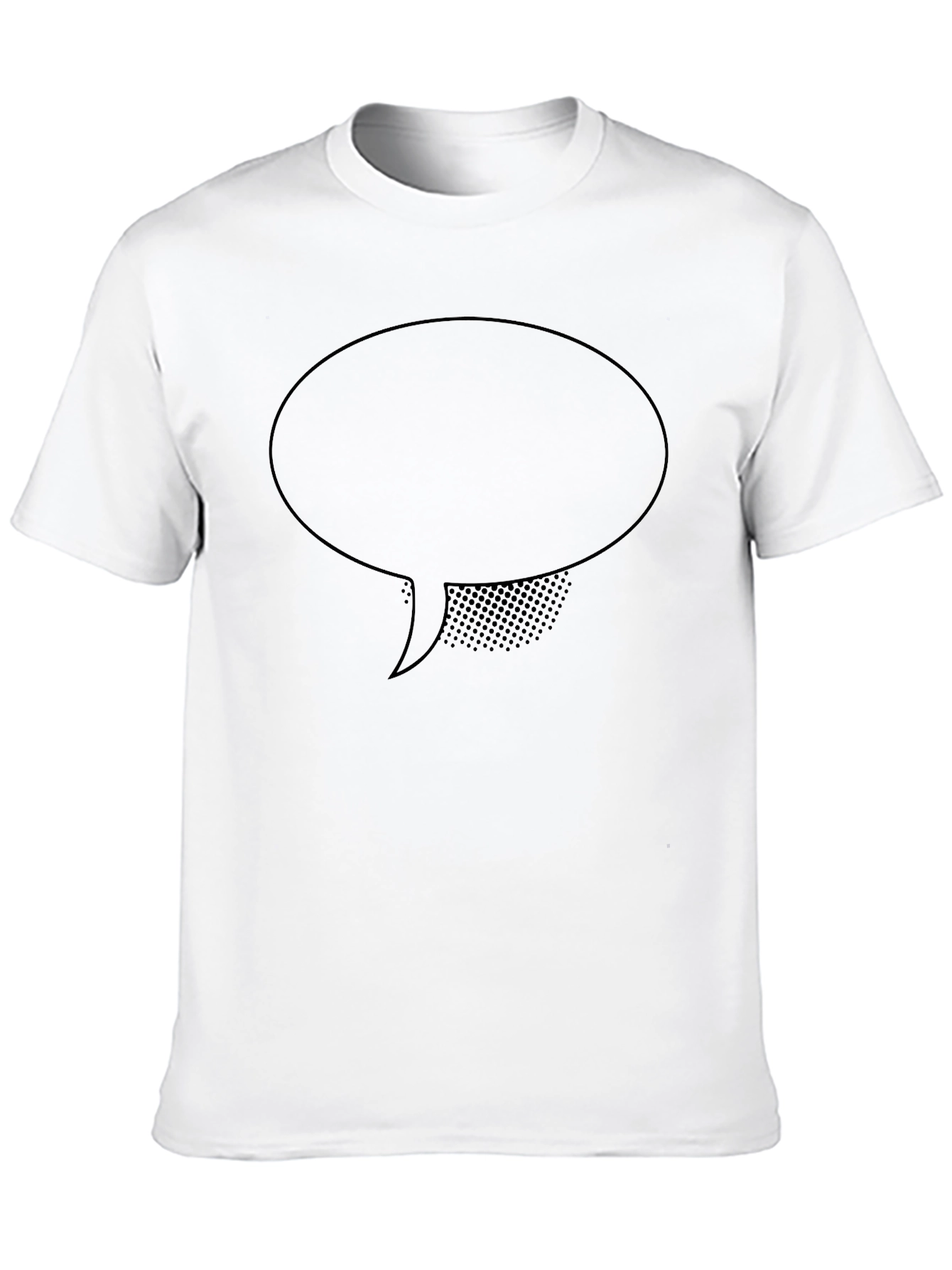 Statement T-Shirt - Black with Speech Bubble Design