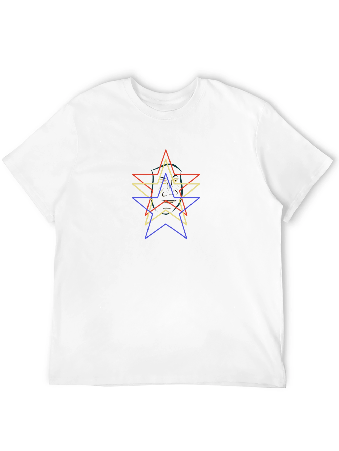 Geometric Star Graphic Tee - Black
