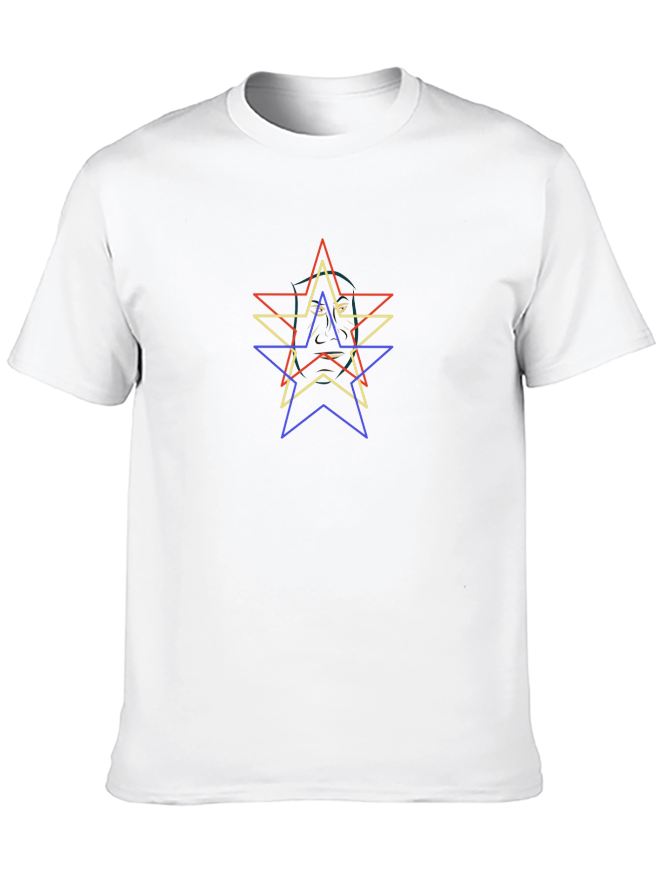 Geometric Star Graphic Tee - Black