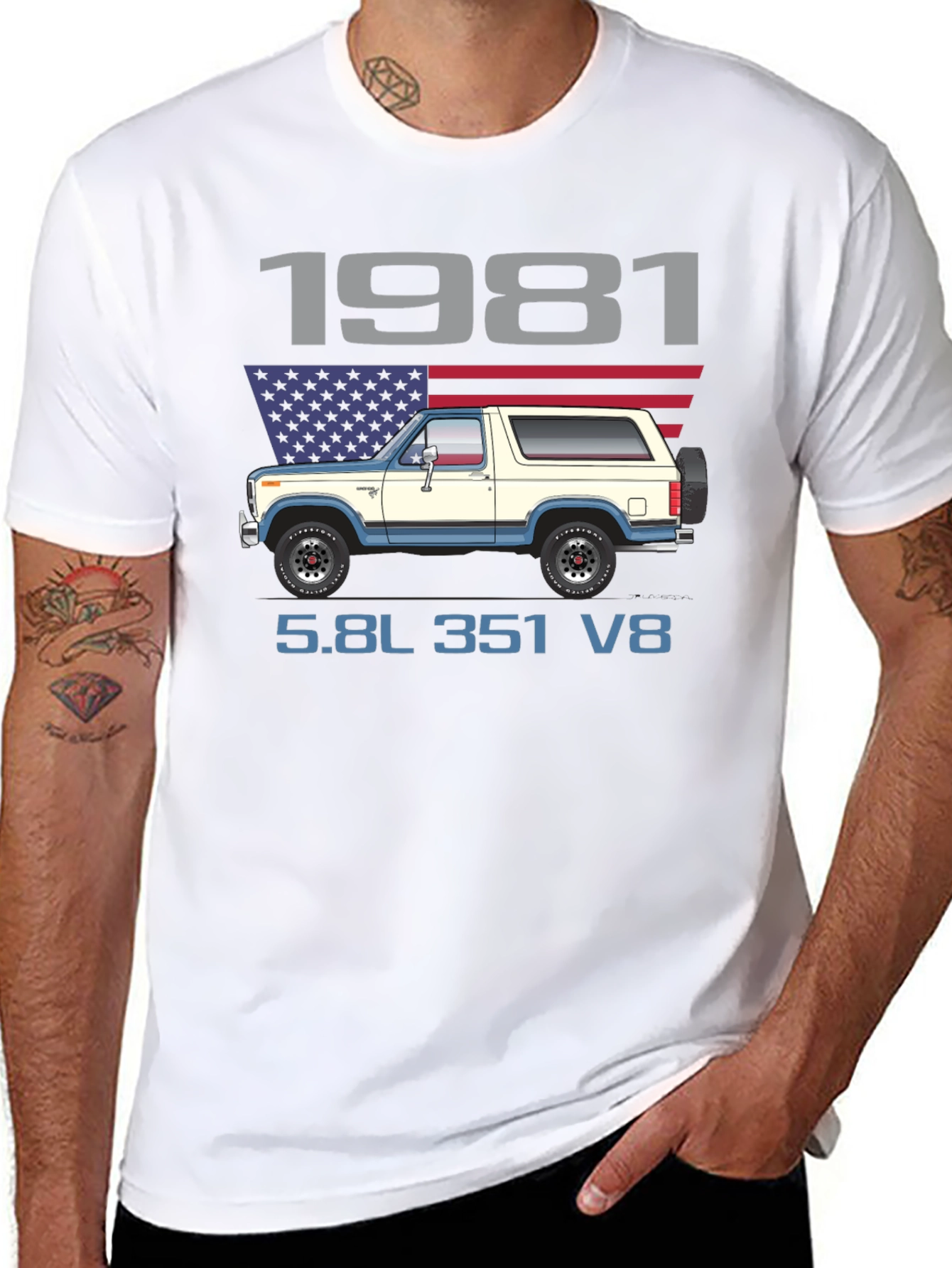 1981 Bronco Truck T-Shirt 5.8L 351 V8