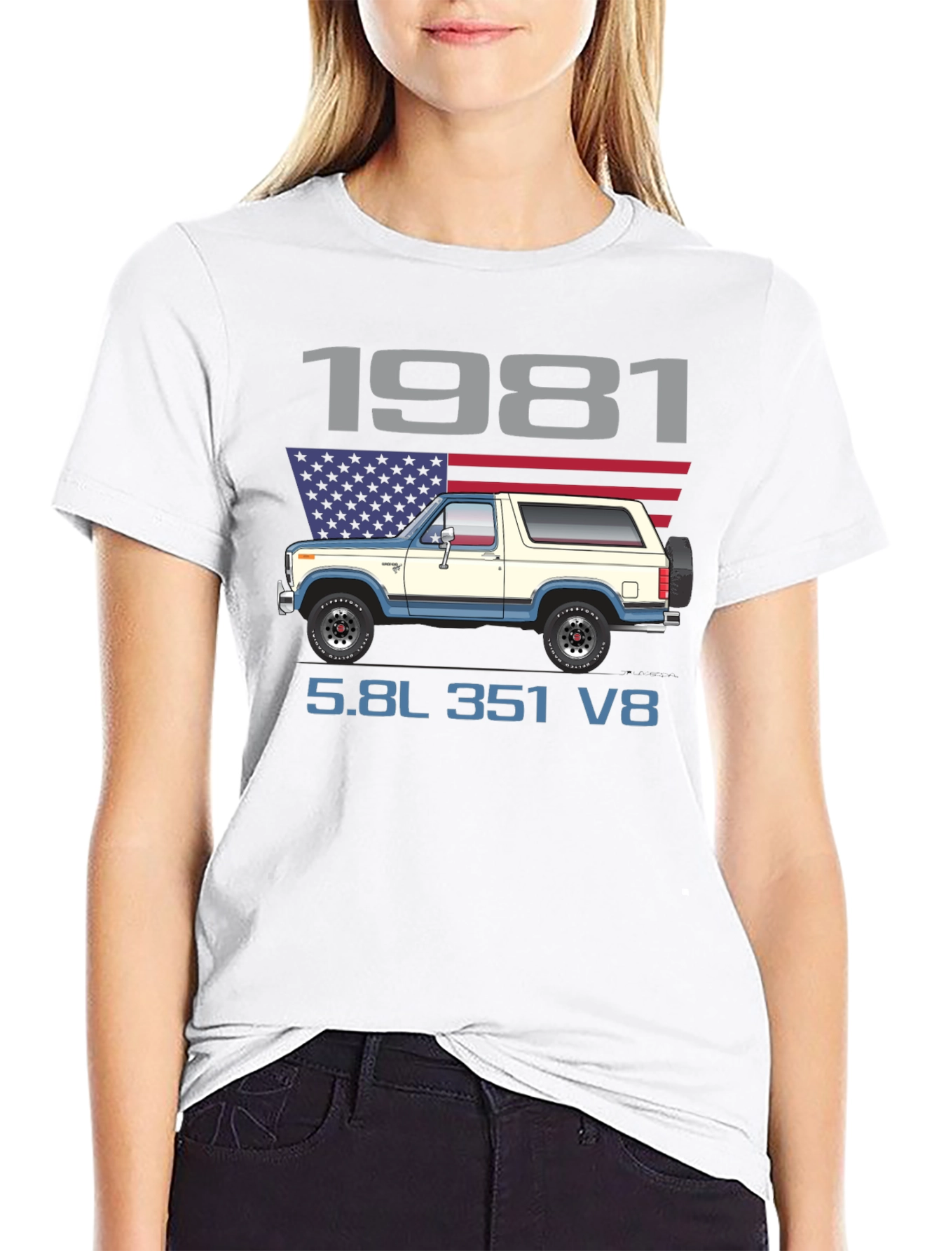 1981 Bronco Truck T-Shirt 5.8L 351 V8