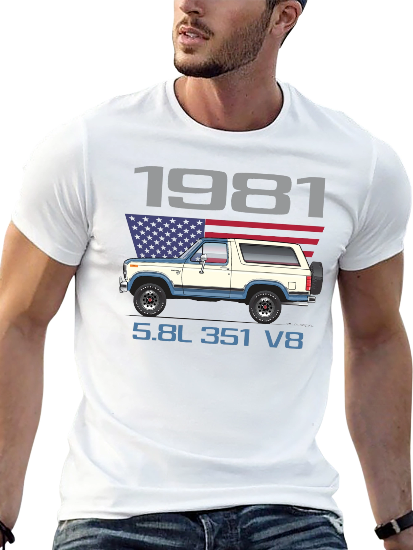 1981 Bronco Truck T-Shirt 5.8L 351 V8