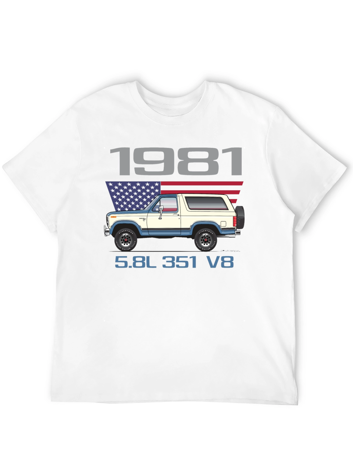 1981 Bronco Truck T-Shirt 5.8L 351 V8