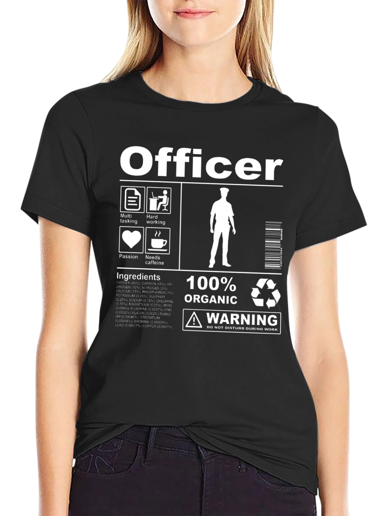 Humorous Officer Graphic Print Tee