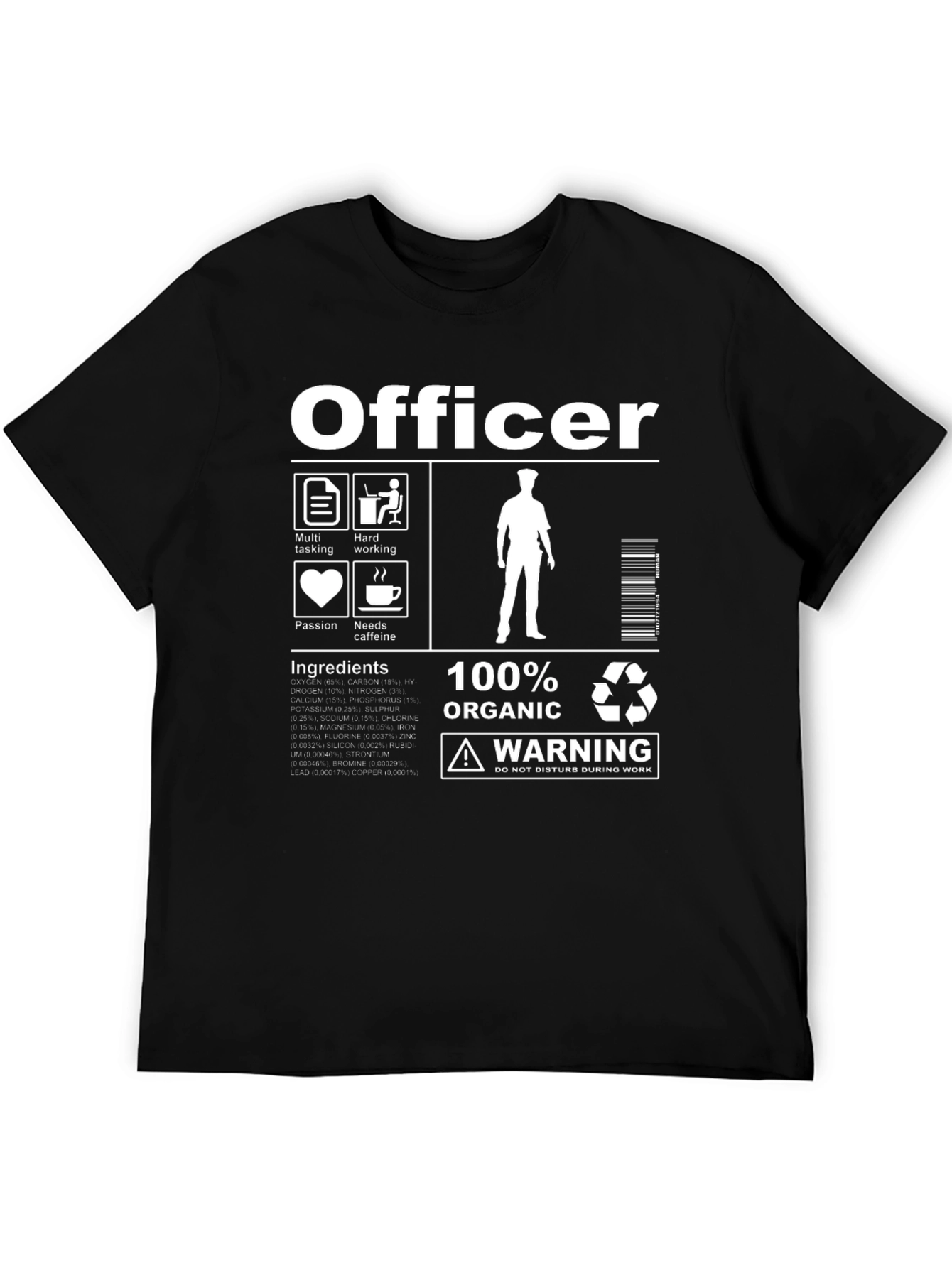 Humorous Officer Graphic Print Tee
