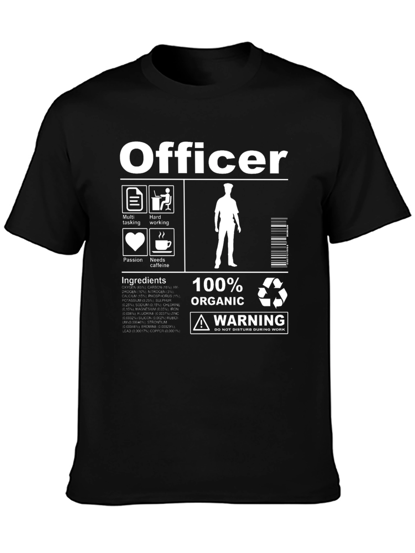 Humorous Officer Graphic Print Tee