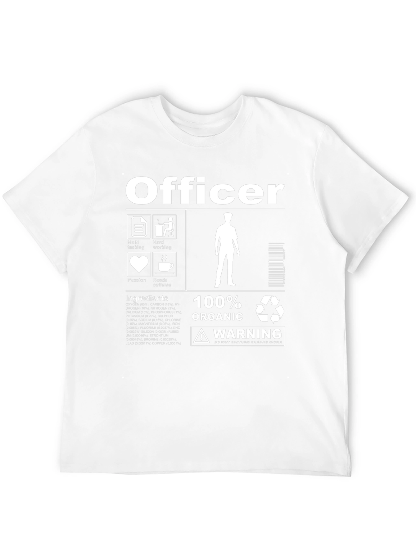 Humorous Officer Graphic Print Tee