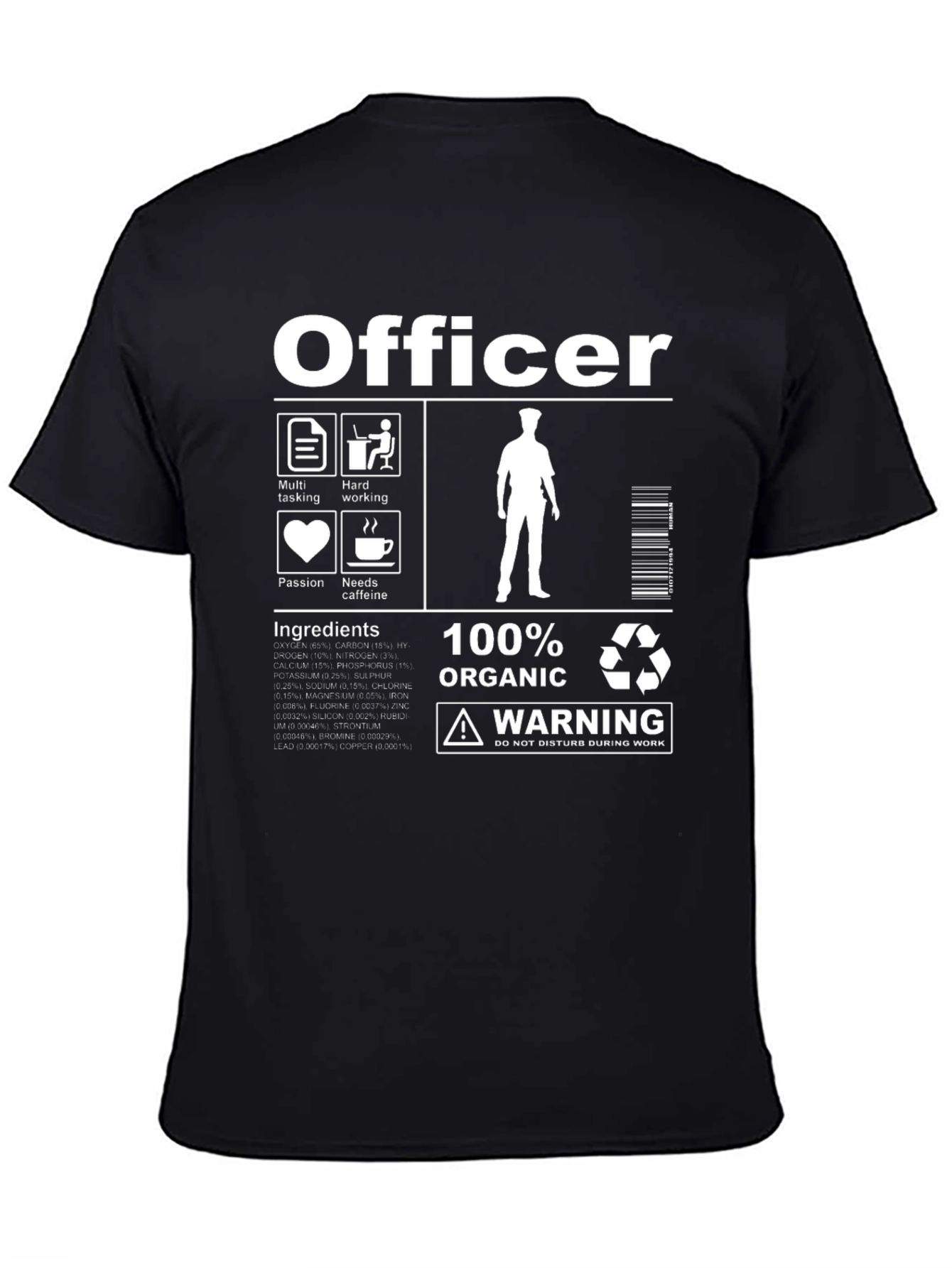 Humorous Officer Graphic Print Tee