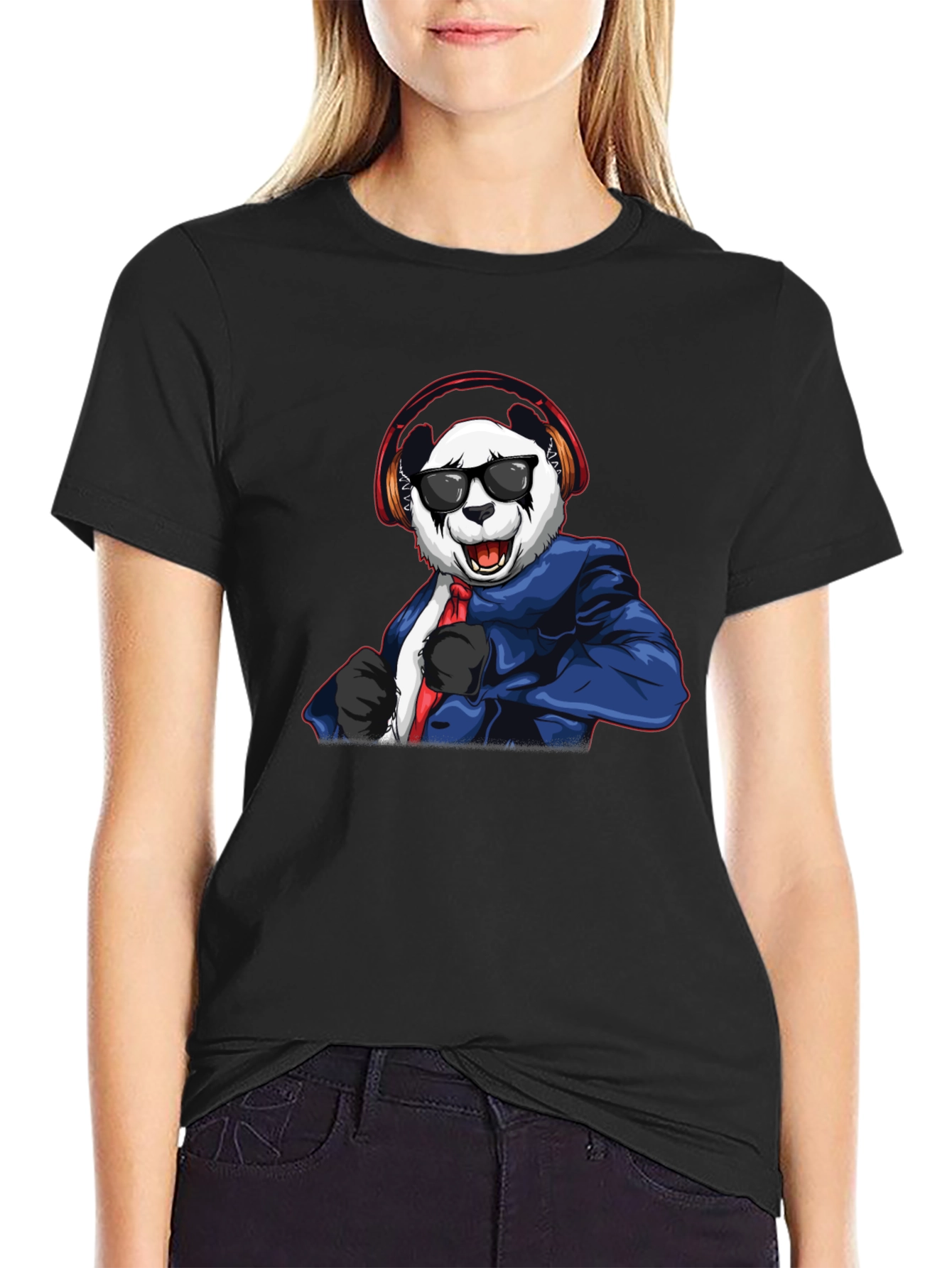 Cool Panda DJ Graphic T-Shirt