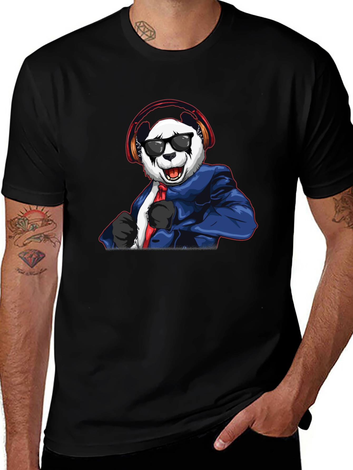 Cool Panda DJ Graphic T-Shirt