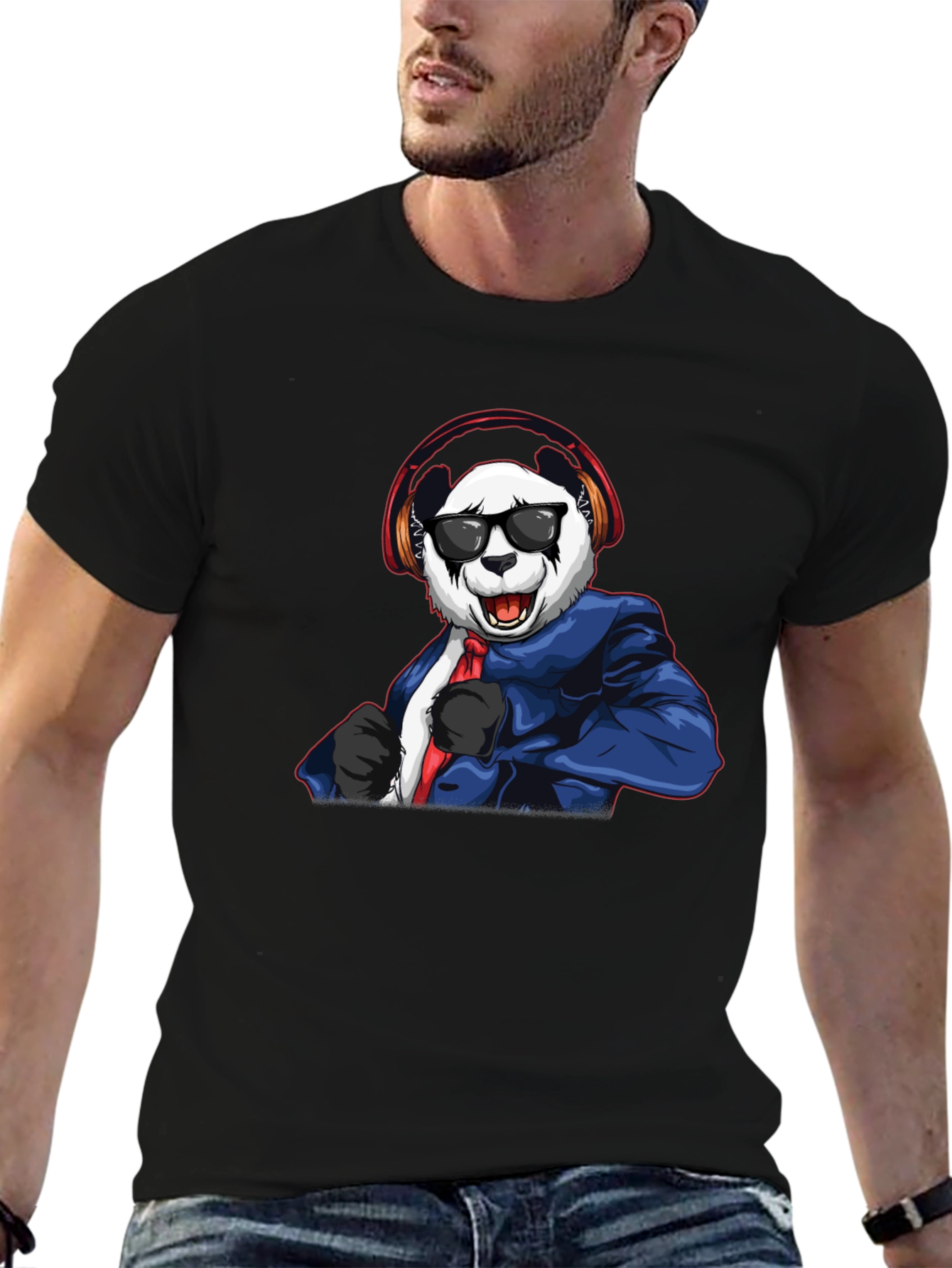 Cool Panda DJ Graphic T-Shirt