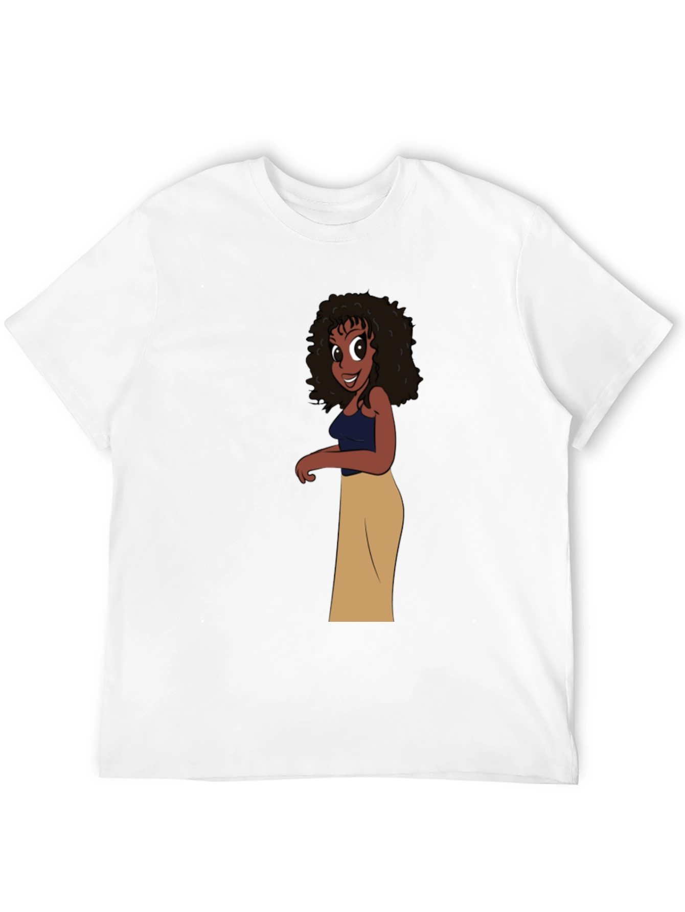 Cartoon Girl Graphic Black T-Shirt