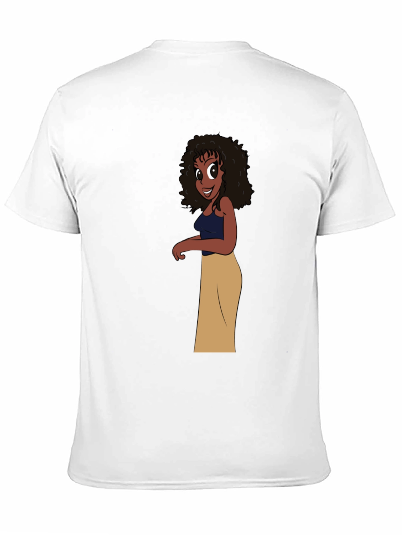 Cartoon Girl Graphic Black T-Shirt