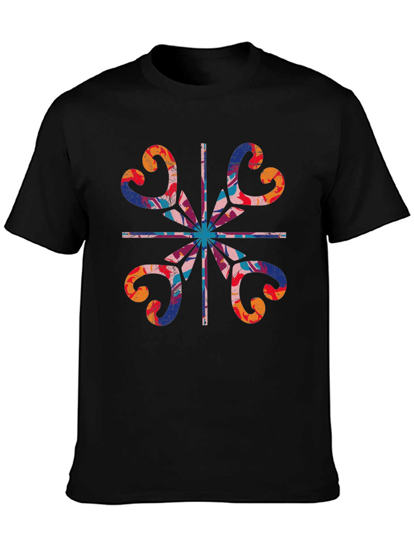 Abstract Floral Graphic Tee - Stylish Mens T-Shirt