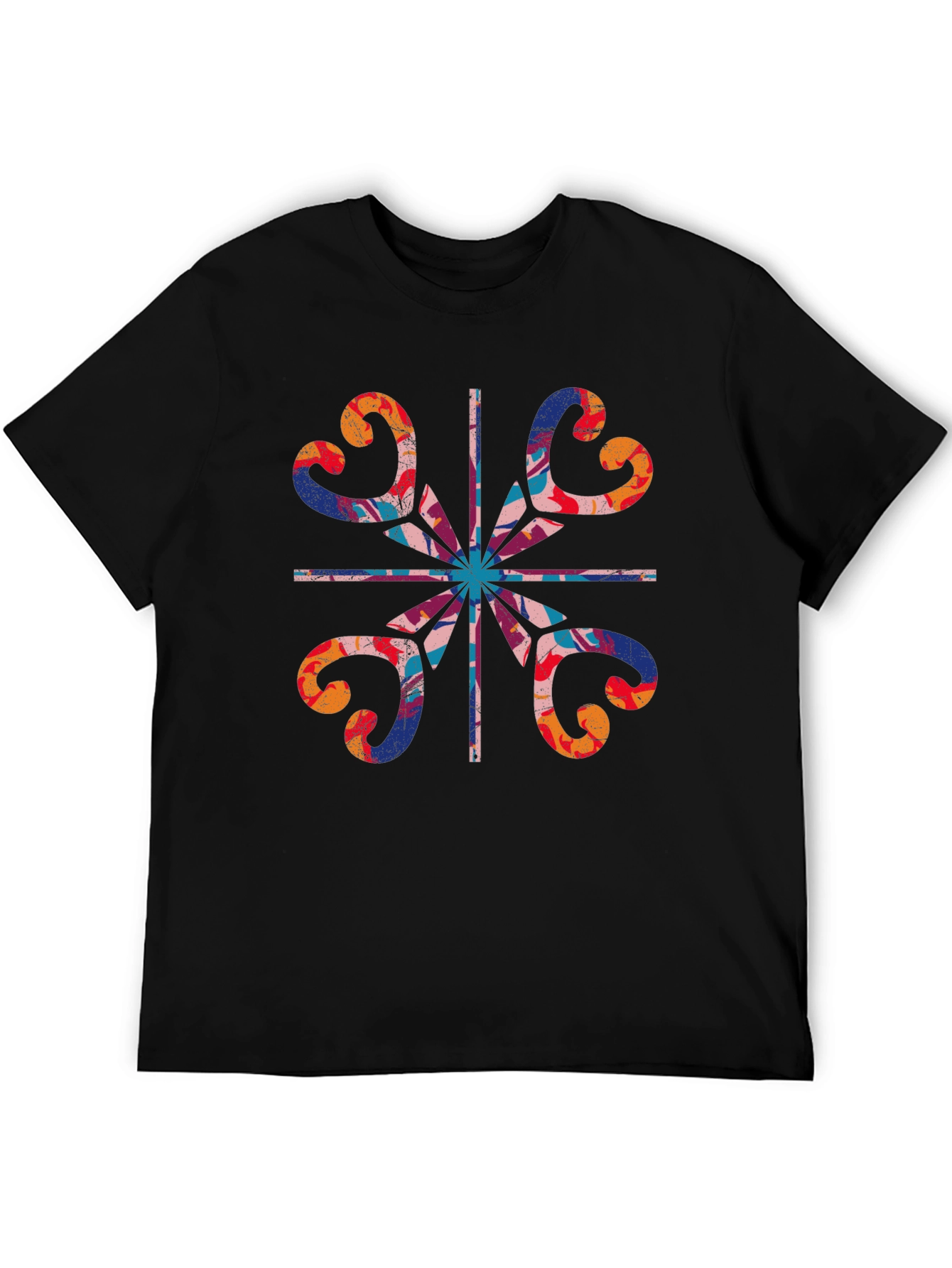 Abstract Floral Graphic Tee - Stylish Mens T-Shirt