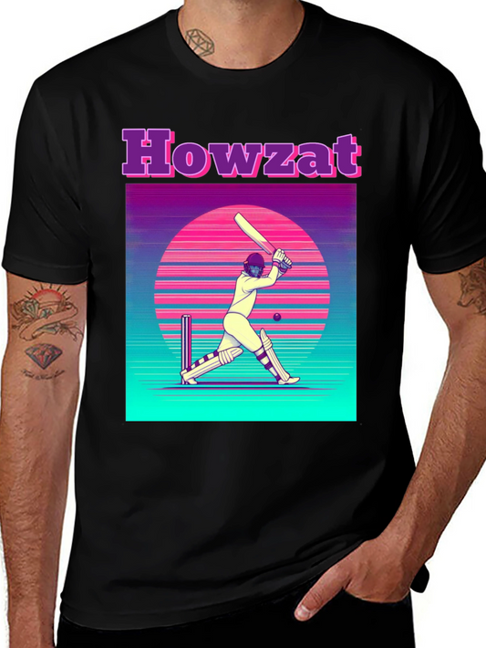 Howzat Cricket T-Shirt Vintage Retro Design