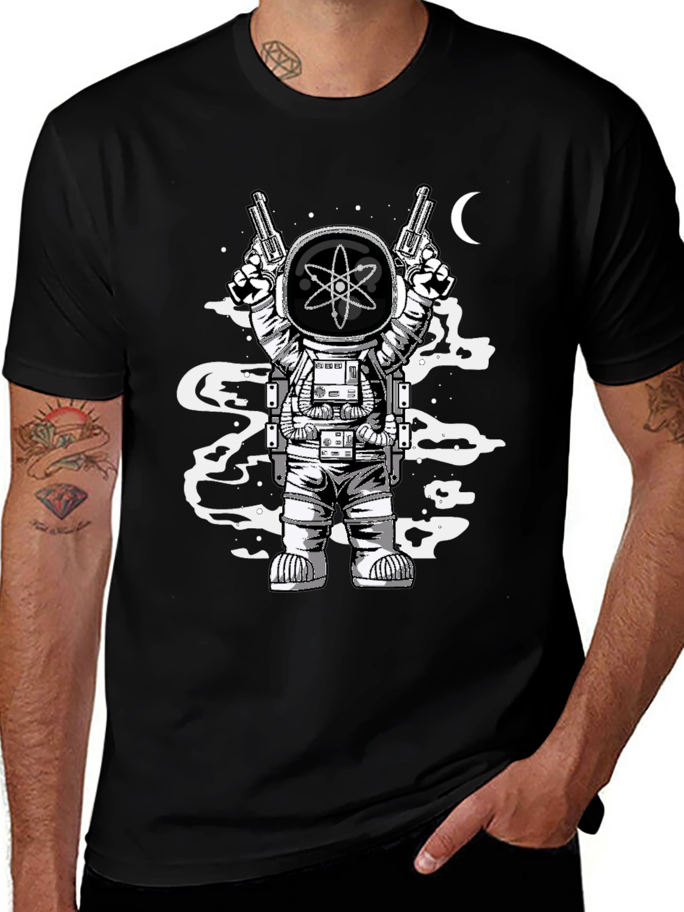 Atomic Spaceman Graphic Tee - Black