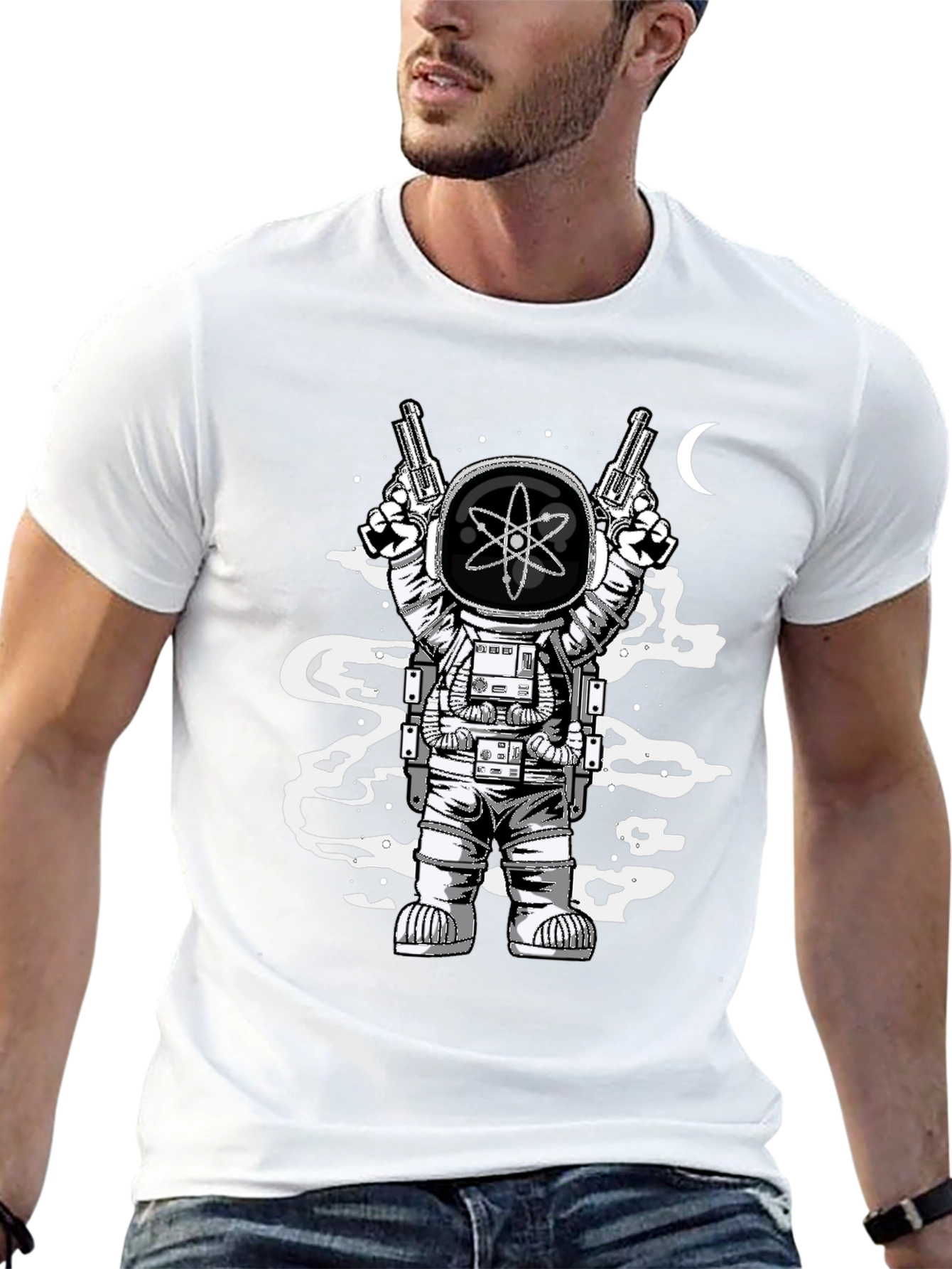 Atomic Spaceman Graphic Tee - Black