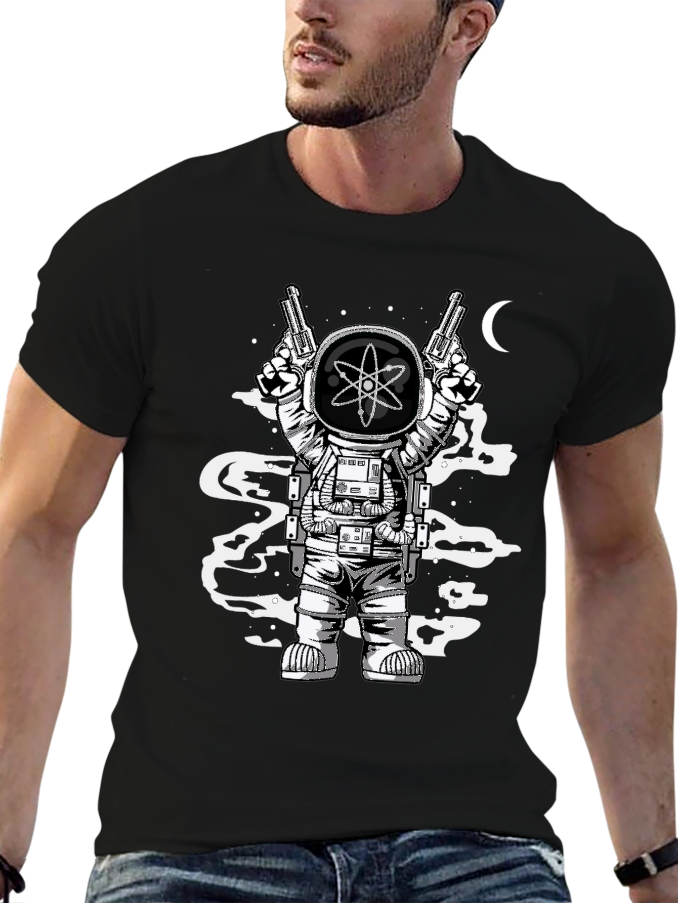 Atomic Spaceman Graphic Tee - Black