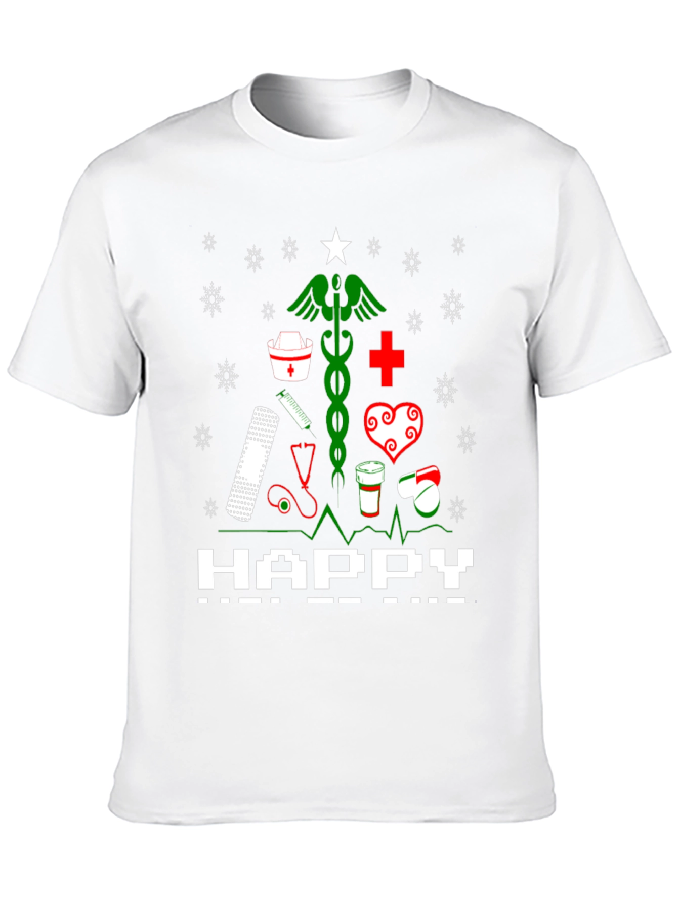 Nurse Christmas Tree Graphic T-Shirt