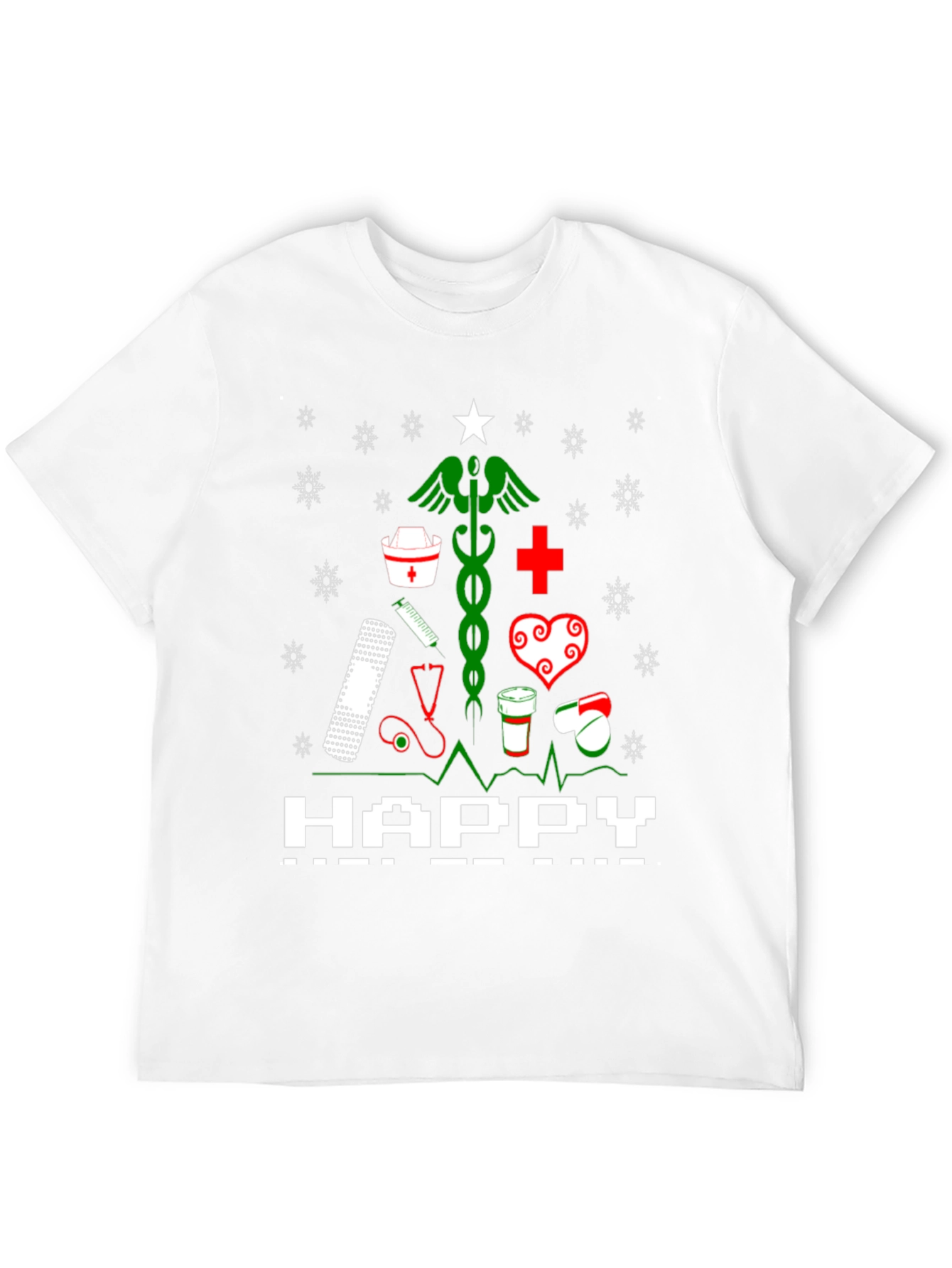 Nurse Christmas Tree Graphic T-Shirt