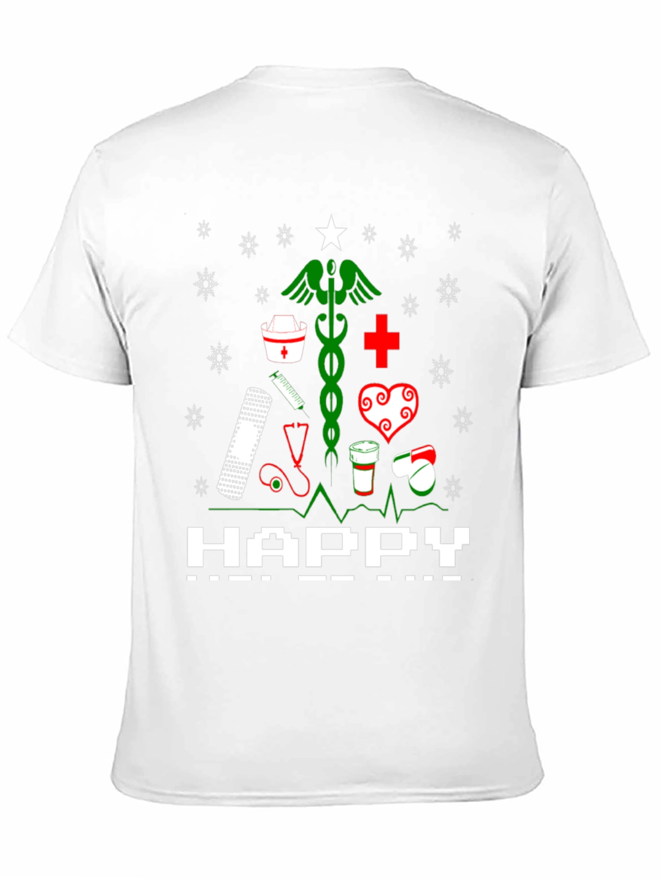 Nurse Christmas Tree Graphic T-Shirt