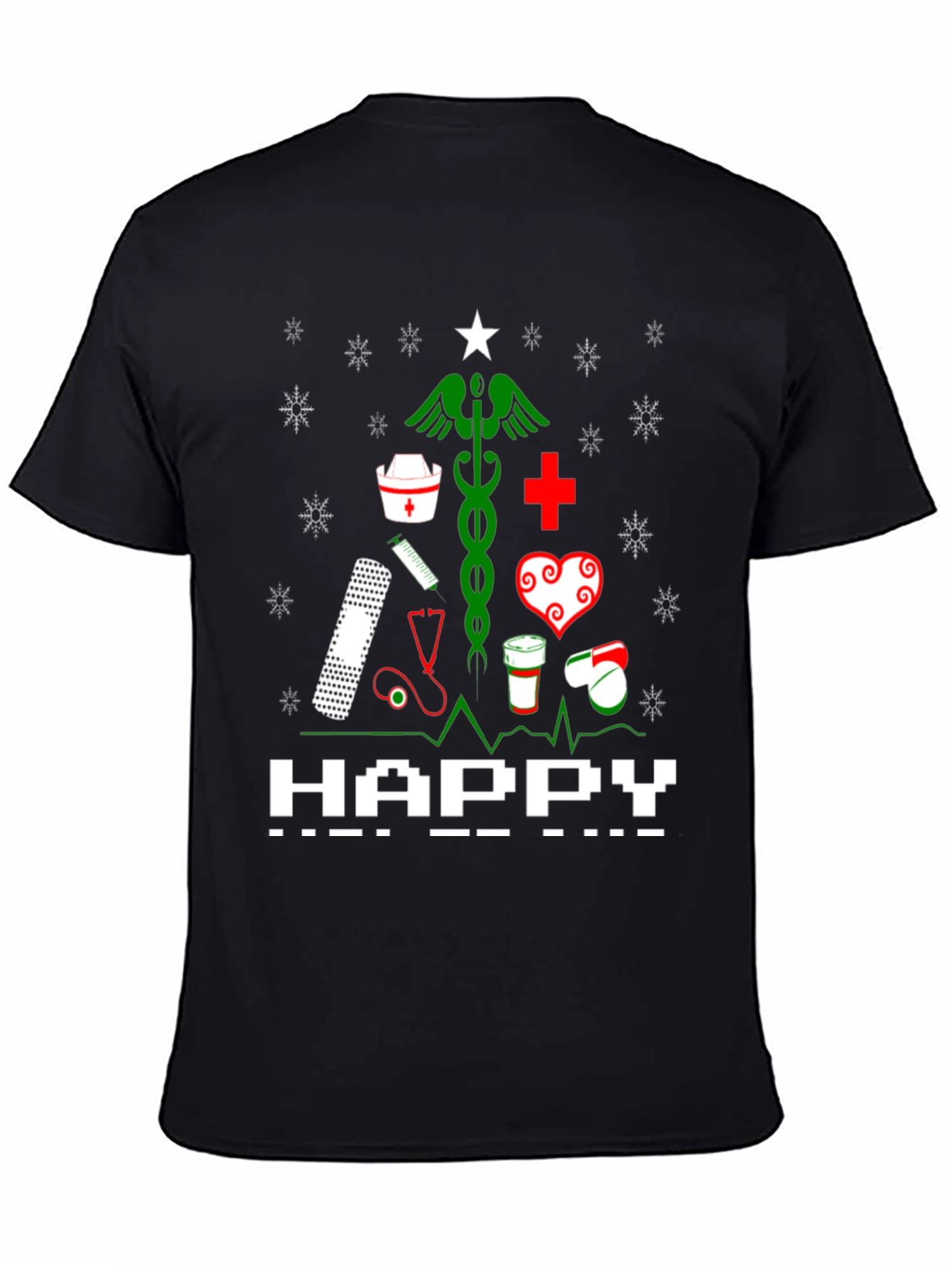Nurse Christmas Tree Graphic T-Shirt