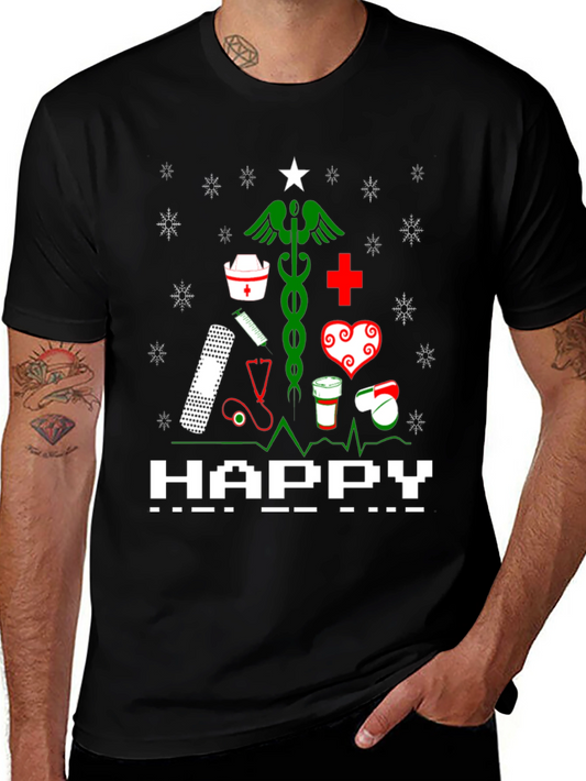 Nurse Christmas Tree Graphic T-Shirt