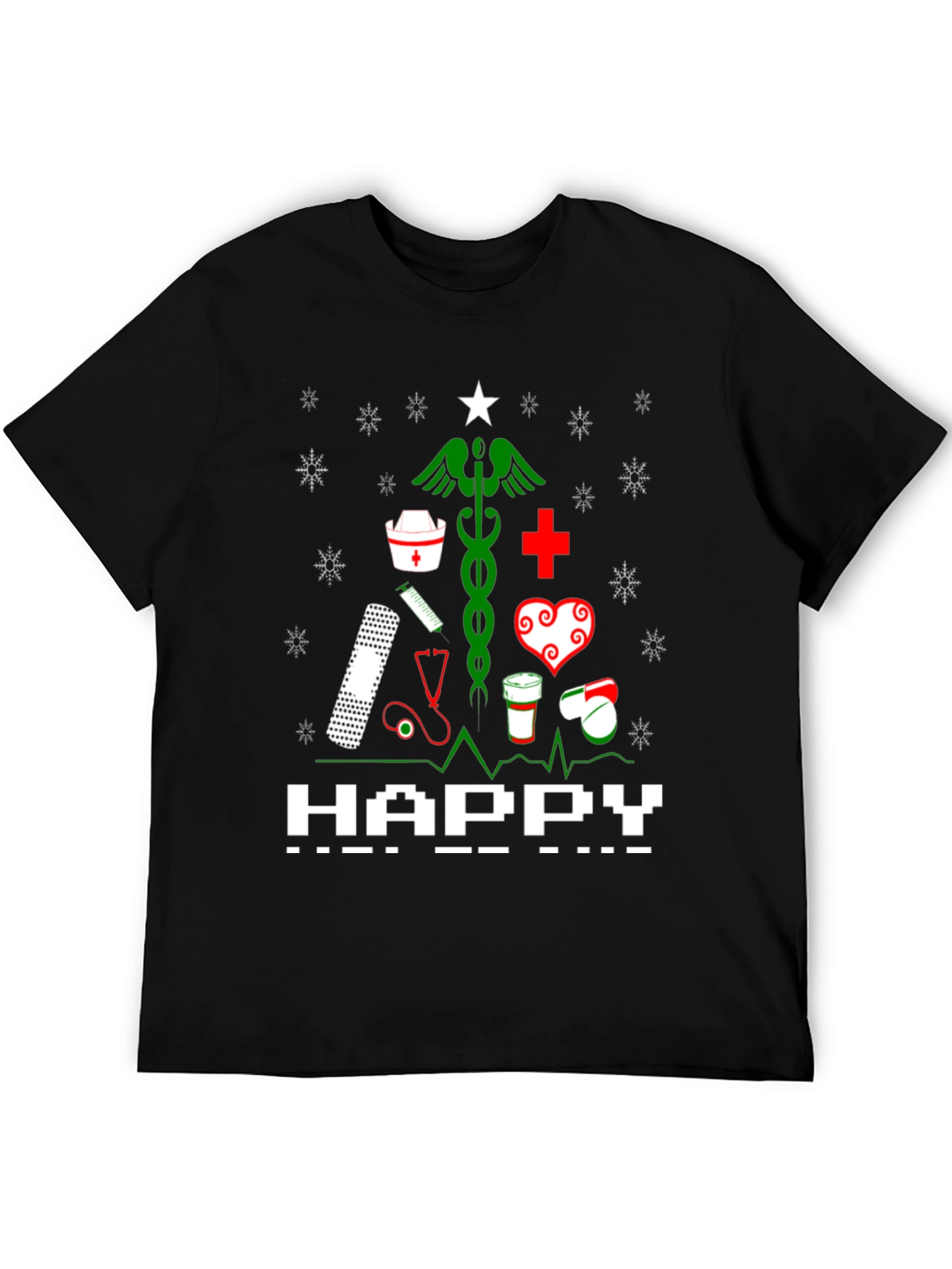 Nurse Christmas Tree Graphic T-Shirt